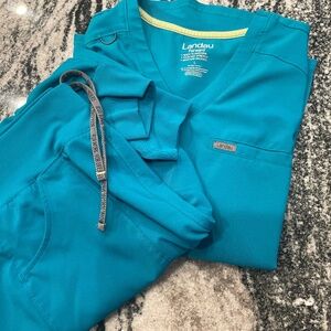 Landau Teal Jogger Scrub Set Large